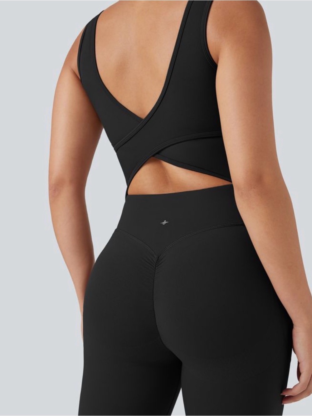 HALARA Black ULTRA Sculpting One-Piece Jumpsuit with Side Pocket- M - Picture 3 of 11
